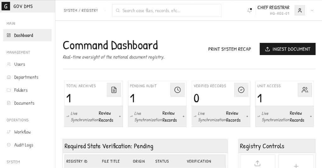 GOV DMS screenshot 1