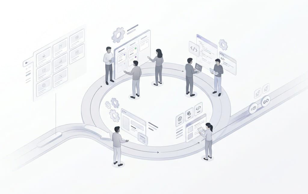Integrated delivery loop with planning, development, design, and release in one iterative cycle